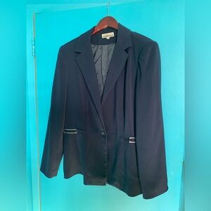 Navy Blue Blazer with Silver Accents